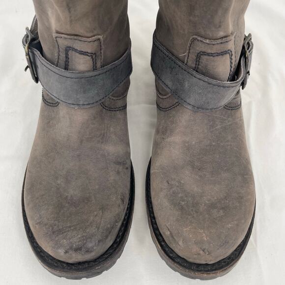 Freebird By Steven Prince Boot Gray Engineer Buckle Biker Moto Boots Size 7 - Picture 8 of 16